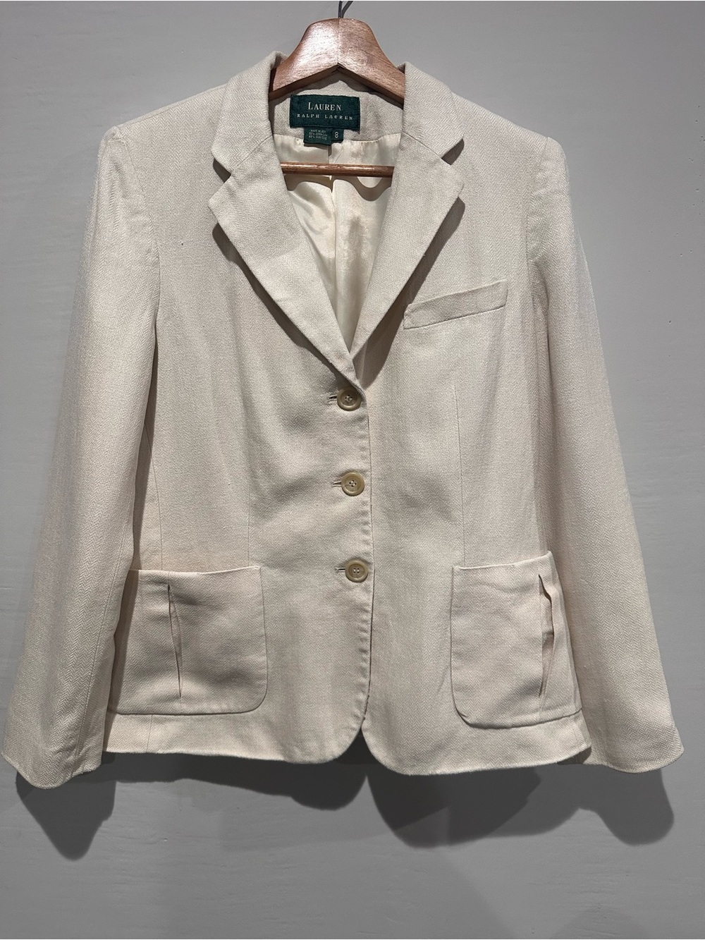 Ralph Lauren Cream Textured Women's Blazer